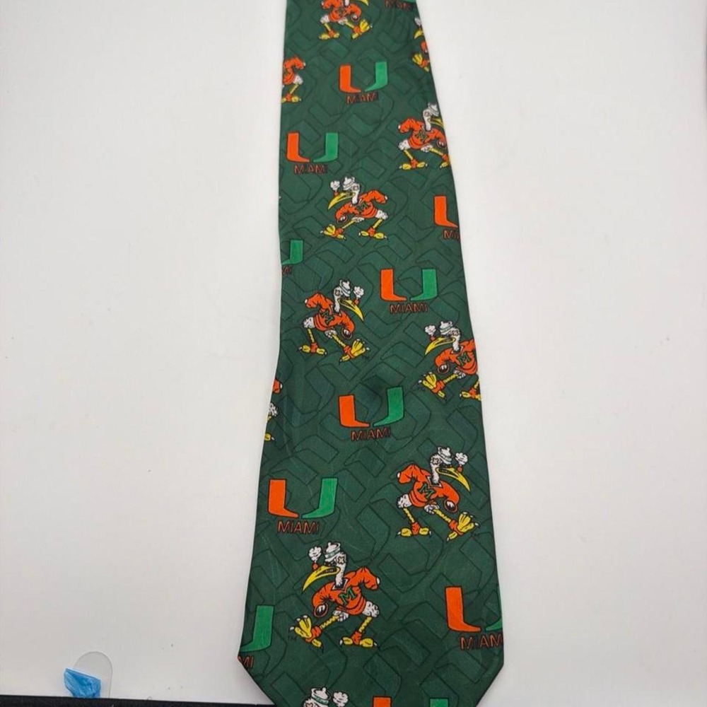 Vintage Miami Hurricanes Tie Mens One Size Multi Color NCAA Sports Football